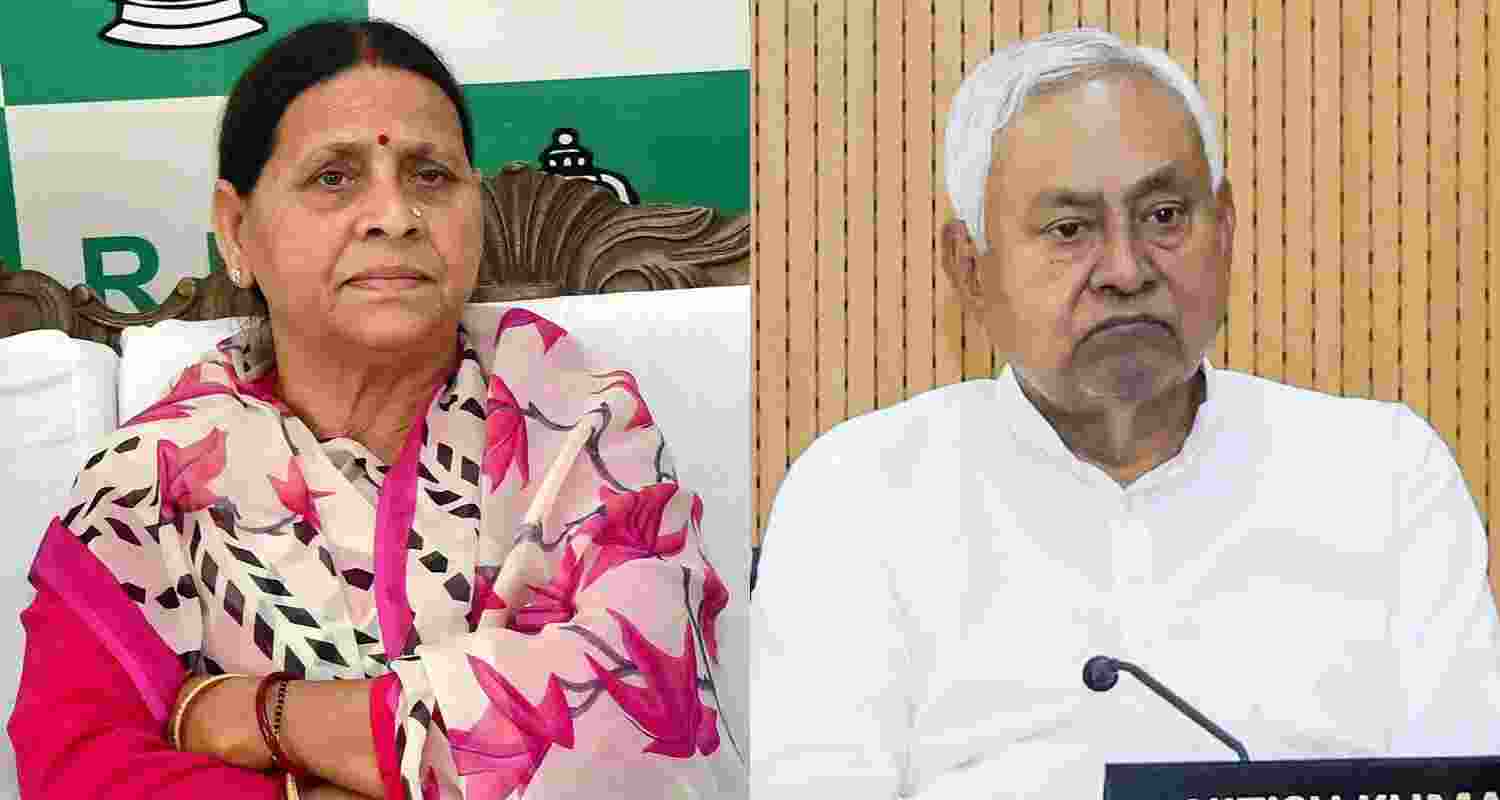 Former Bihar chief minister Rabri Devi and her successor Nitish Kumar.