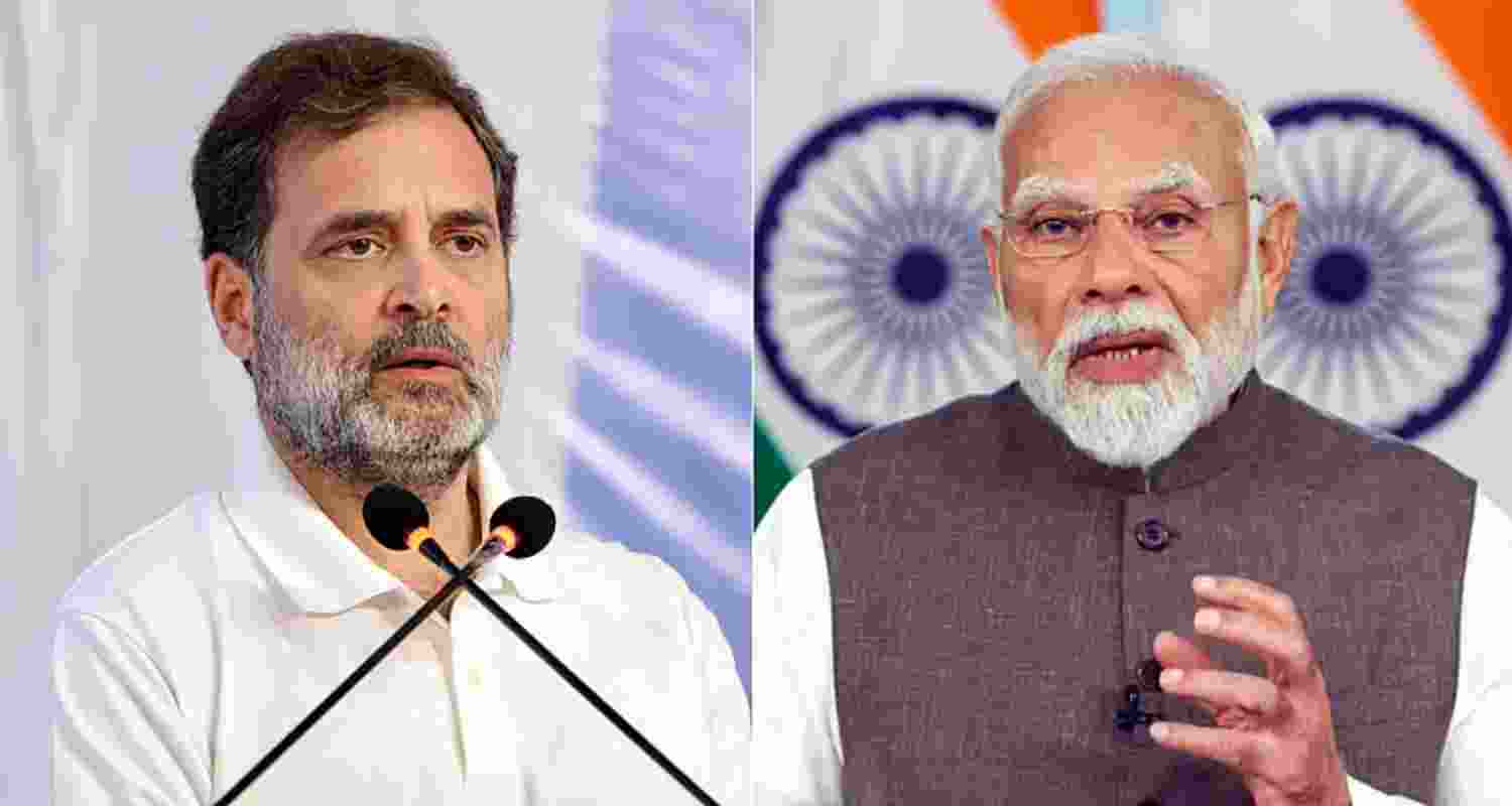 Prime Minister Narendra Modi (left) and Leader of Opposition in Lok Sabha Rahul Gandhi.