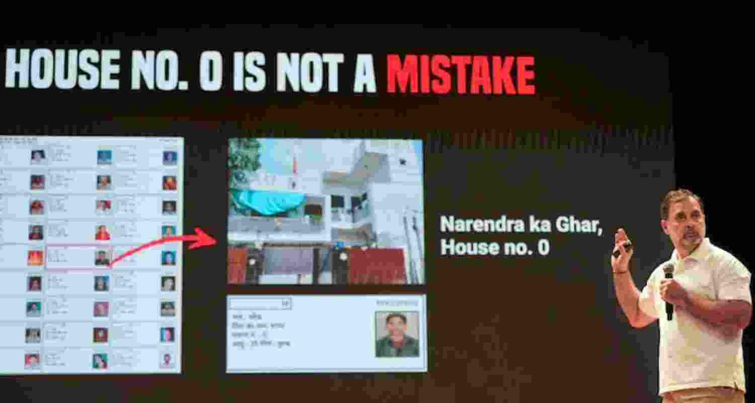 Rahul Gandhi alleged voter fraud during his press conference in New Delhi. Rahul Gandhi alleged voter fraud during his press conference in New Delhi.