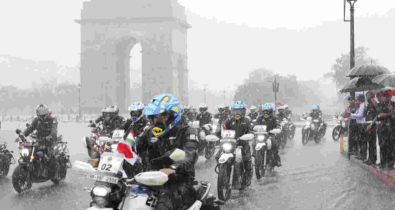 Heavy rainfall in Delhi. 