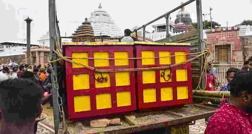 New special (brass) boxes are are being carried for the reopening of the temple's 'Ratna Bhandar' after 46 years in June this year.