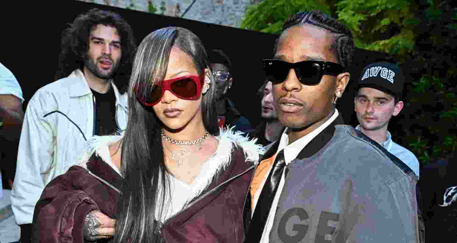 Rihanna with long-time partner rapper A$AP Rocky. File photo.