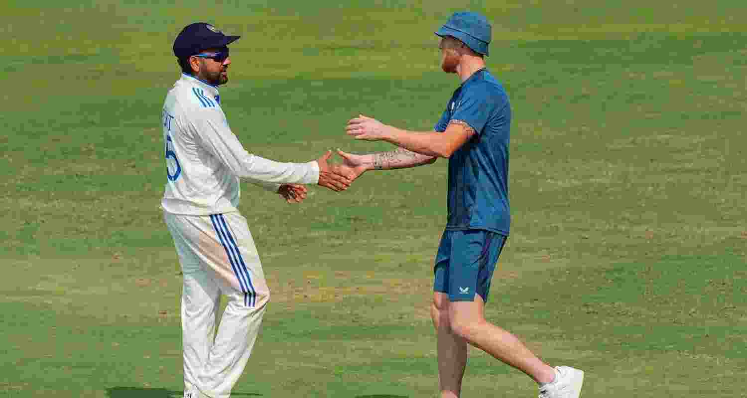 Rohit Sharma meets Ben Stokes.