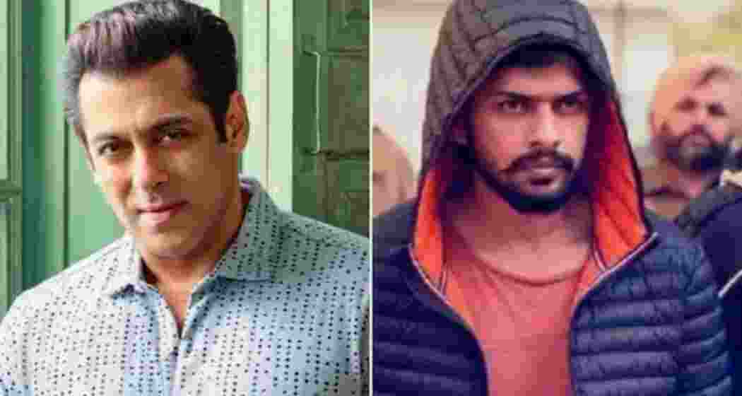 Actor Salman Khan (L), jailed gangster Lawrence Bishnoi (R). 