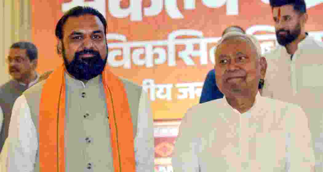 Bihar Deputy CM Samrat Choudhary with former CM Nitish Kumar.