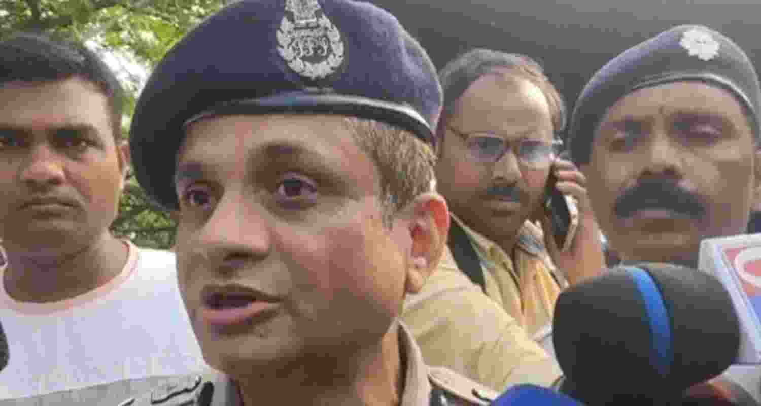 DGP Rajeev Kumar speaks to media.