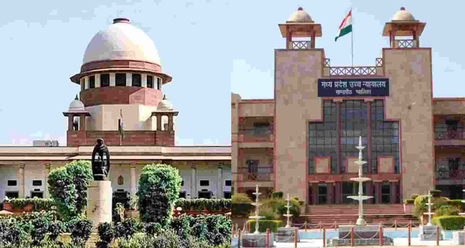 Supreme Court of India (left) and Madhya Pradesh High Court.