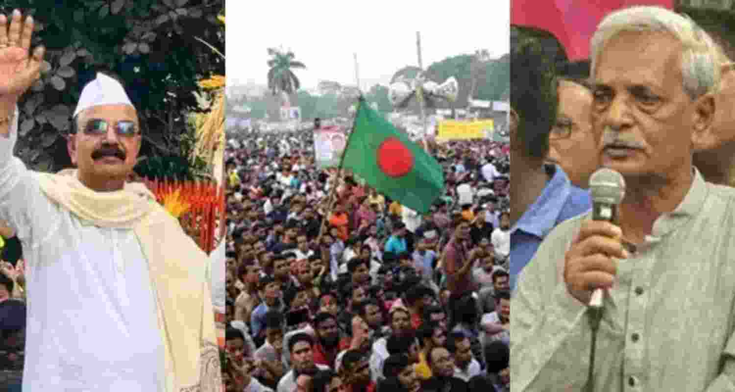 Goyeshwar Chandra Roy and (right) Nitai Roy Chowdhury.