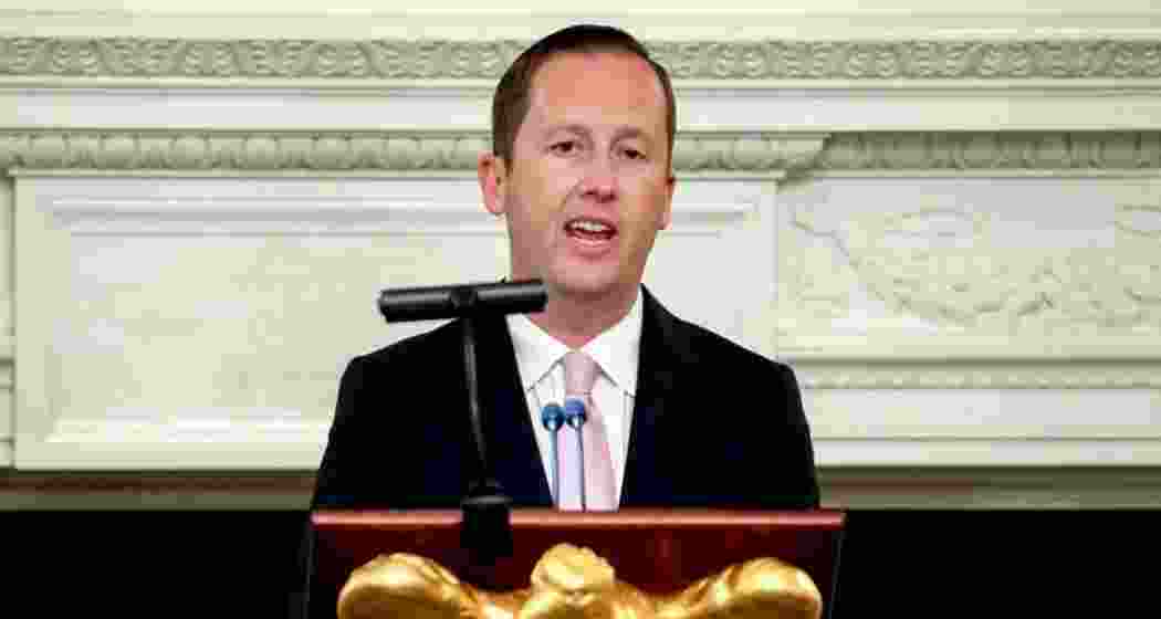 A file photo of US Ambassador to India Sergio Gor addressing a gathering. 