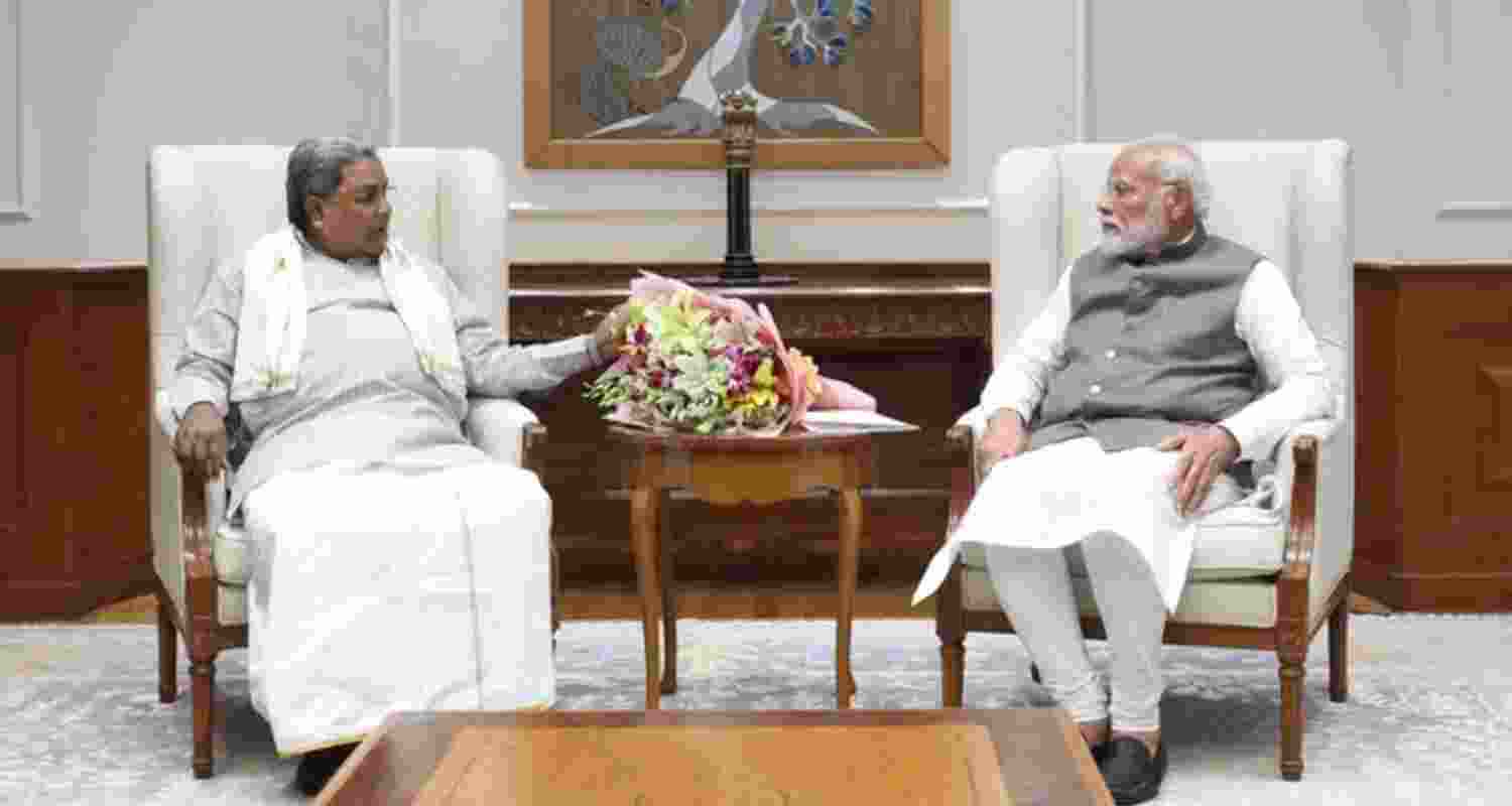 Karnataka Chief Minister Siddaramaiah with Prime Minister Narendra Modi - file image. 