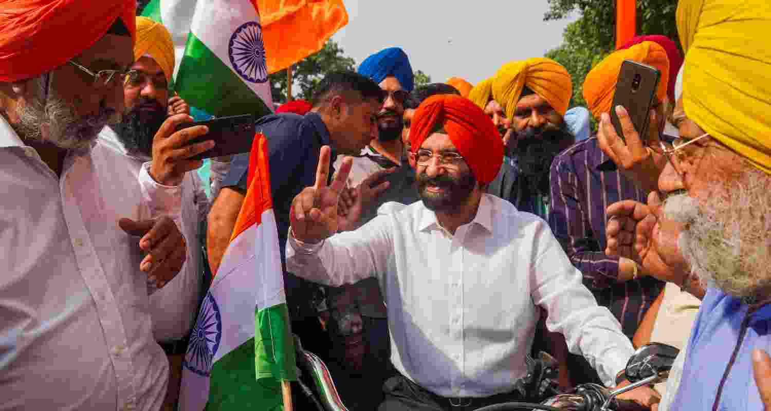Delhi Minister Manjinder Singh Sirsa participated in the Tiranga Yatra held in the national capital on Tuesday.