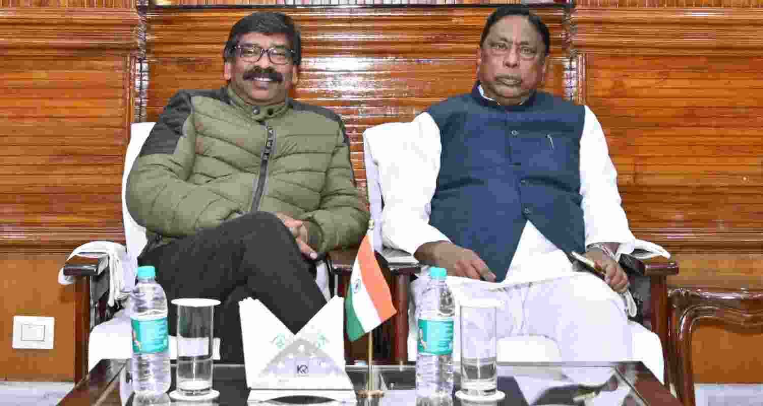 Jharkhand Chief Minister Hemant Soren at His home in Ranchi after receiving tenth Enforcement directorate summon in land scam case