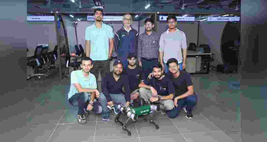 The SVAN-M2 team showcases India-made robot.