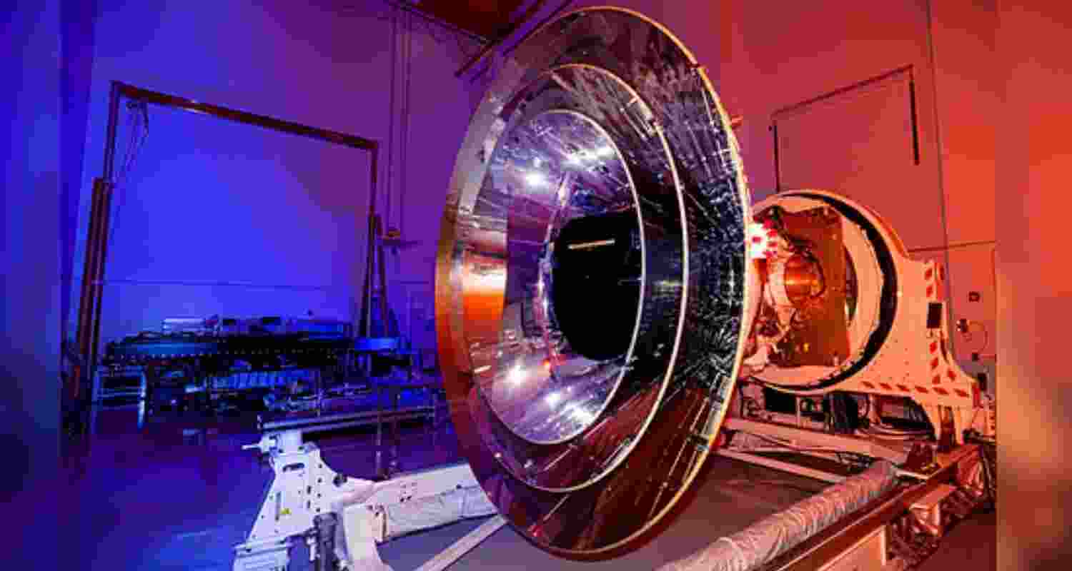 NASA’s SPHEREx observatory undergoes integration and testing at BAE Systems in Boulder, Colorado, in April 2024.