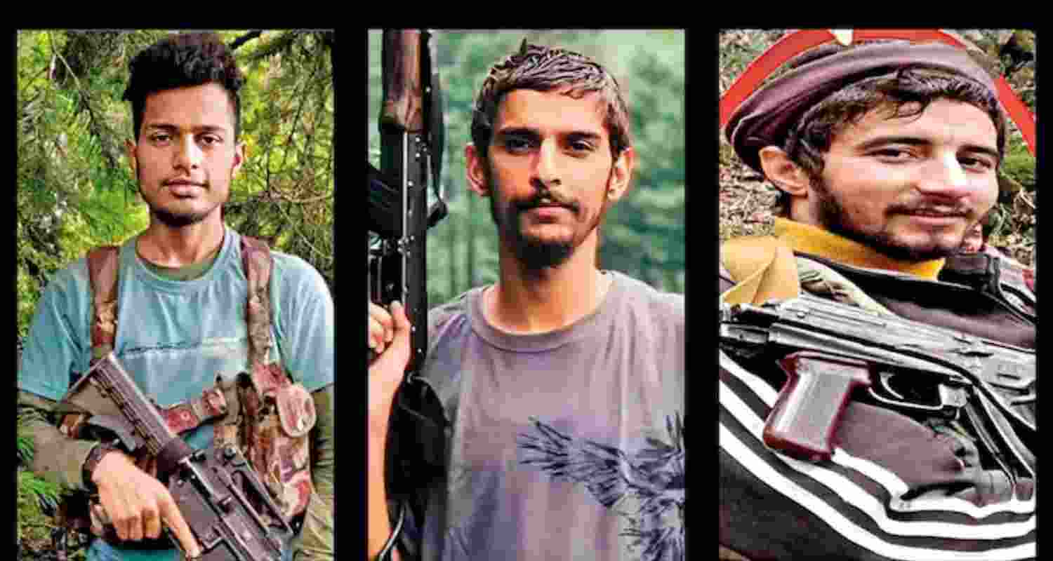 Terror trio: From left, Pahalgam terrorists Jibran, Suleiman Shah and Hamza Afghani.
