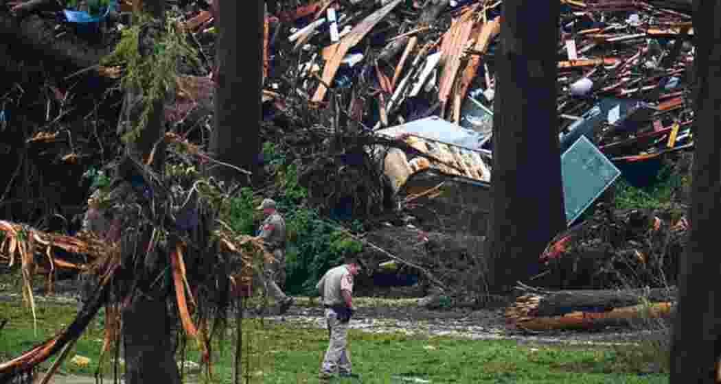Rescue personnel search flood-ravaged Kerr County, Texas, where homes lie in ruins and families remain missing after devastating flash floods submerged vast stretches of central Texas since July 4.
