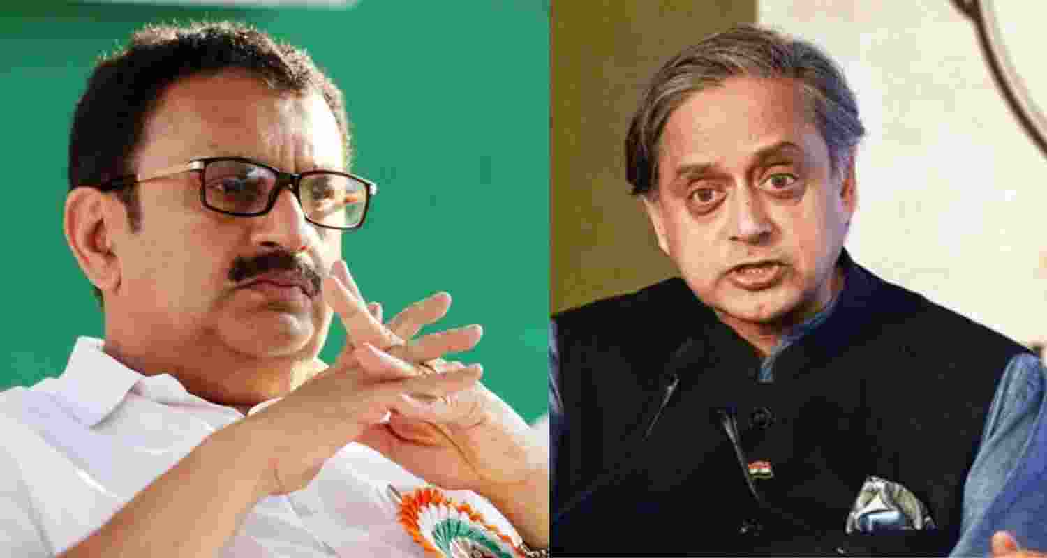 Congress leaders K Muraleedharan (left) and Shashi Tharoor. 