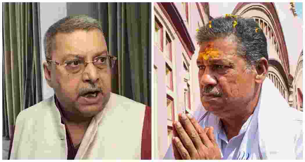 Trinamool Congress MPs Kalyan Banerjee and Kirti Azad. (File photo)