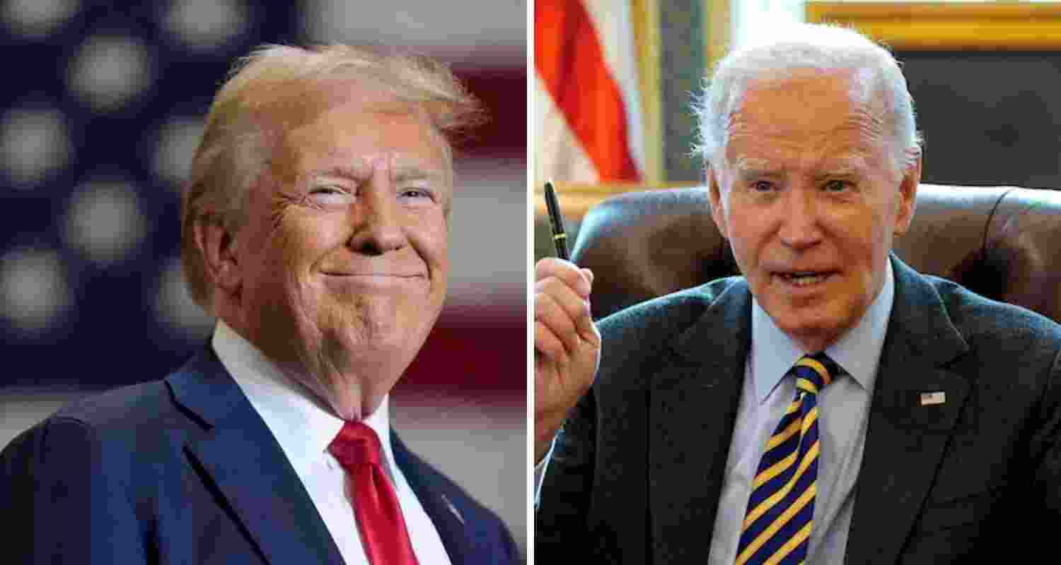 US President-elect Donald Trump(left) and outgoing President Joe Biden.(right)