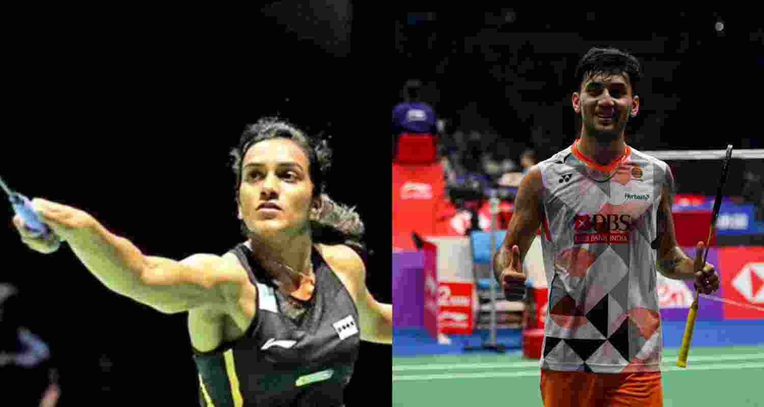 (L-R) PV Sindhu and Lakshya Sen. 
