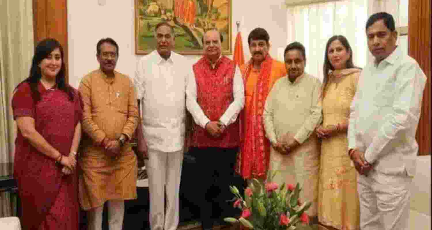 BJP MPs Meet LG VK Saxena Following Delhi Election Sweep.