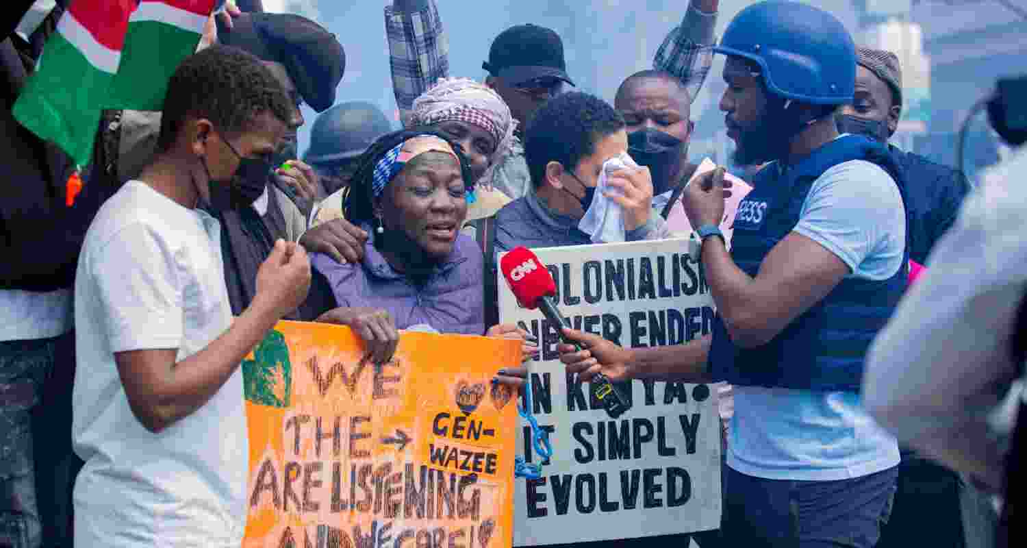 Auma Obama Teargassed During Kenya Protest on Live TV.