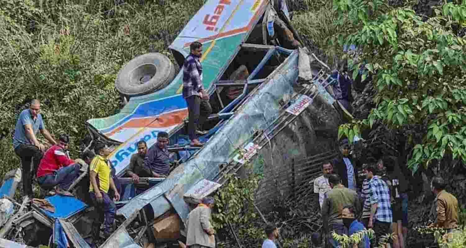 Rescue and relief work underway after a passenger bus fell into a gorge killing 36 people in Almora, Uttarakhand. 