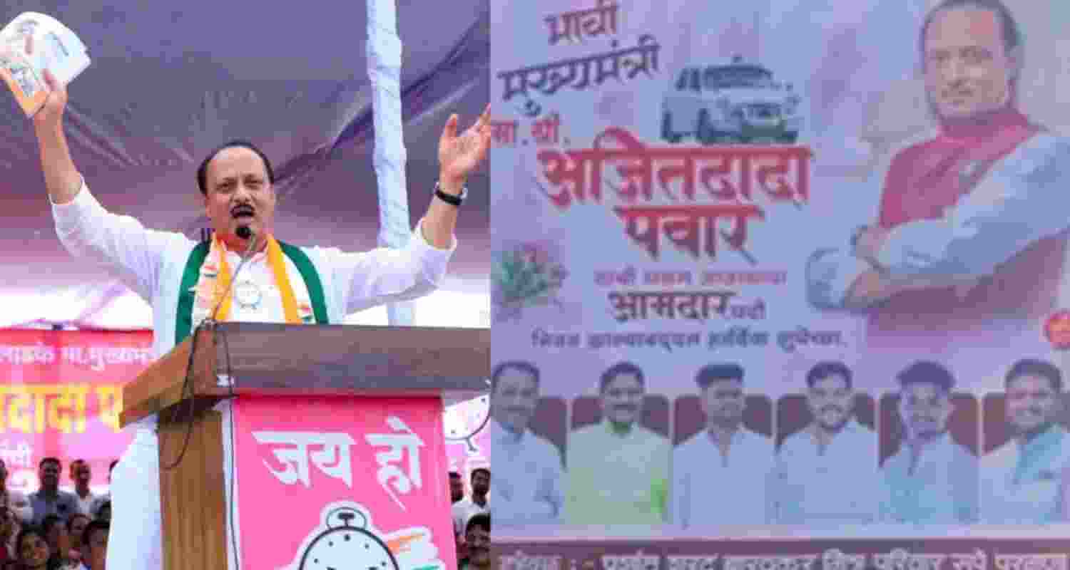 Political Drama in Maharashtra After Ajit Pawar as CM Poster Taken Down.