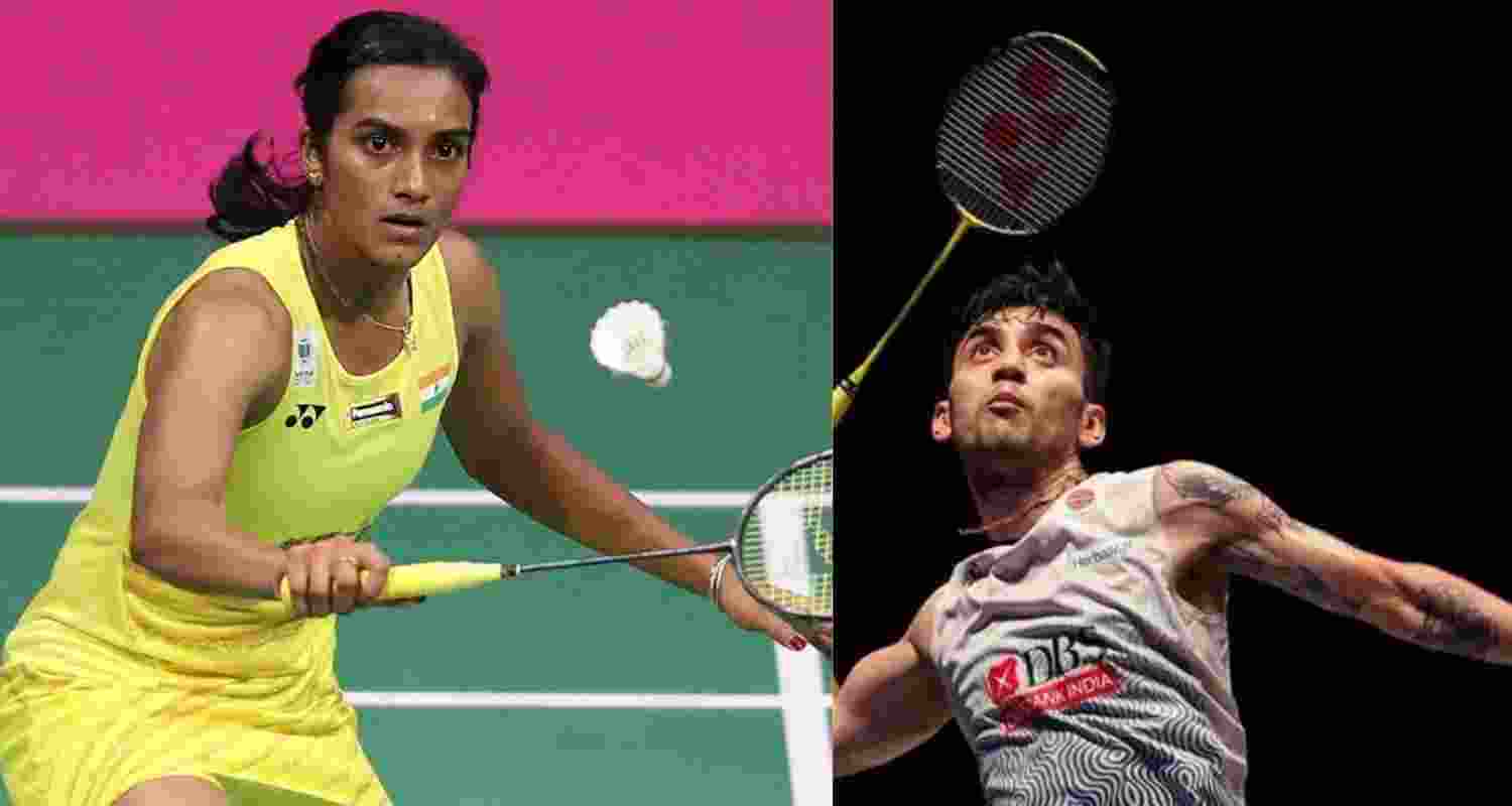 (L-R) PV Sindhu and Lakshya Sen. 