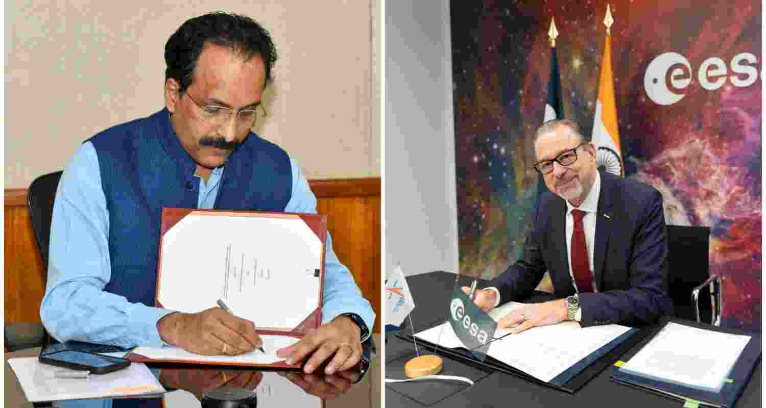 ISRO signs agreement with ESA for astronaut training and research. ISRO signs agreement with ESA for astronaut training and research.