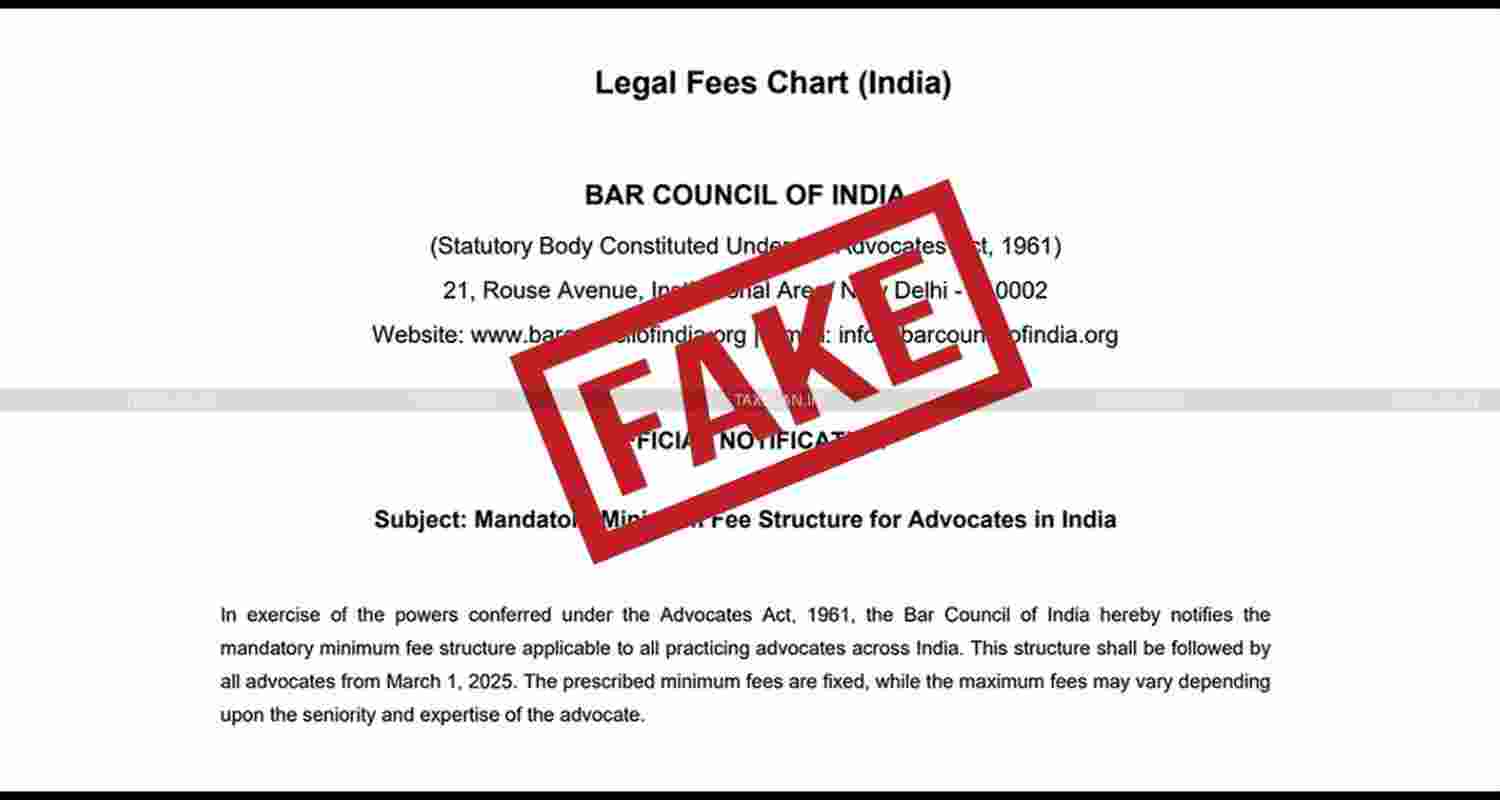 BCI exposes forged document on mandatory fee structure.