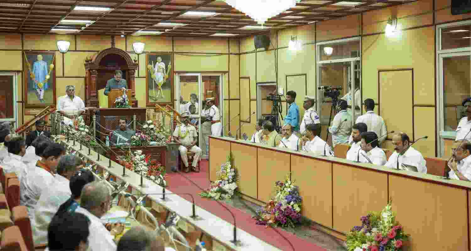 Lieutenant Governor addresses Puducherry Assembly session.