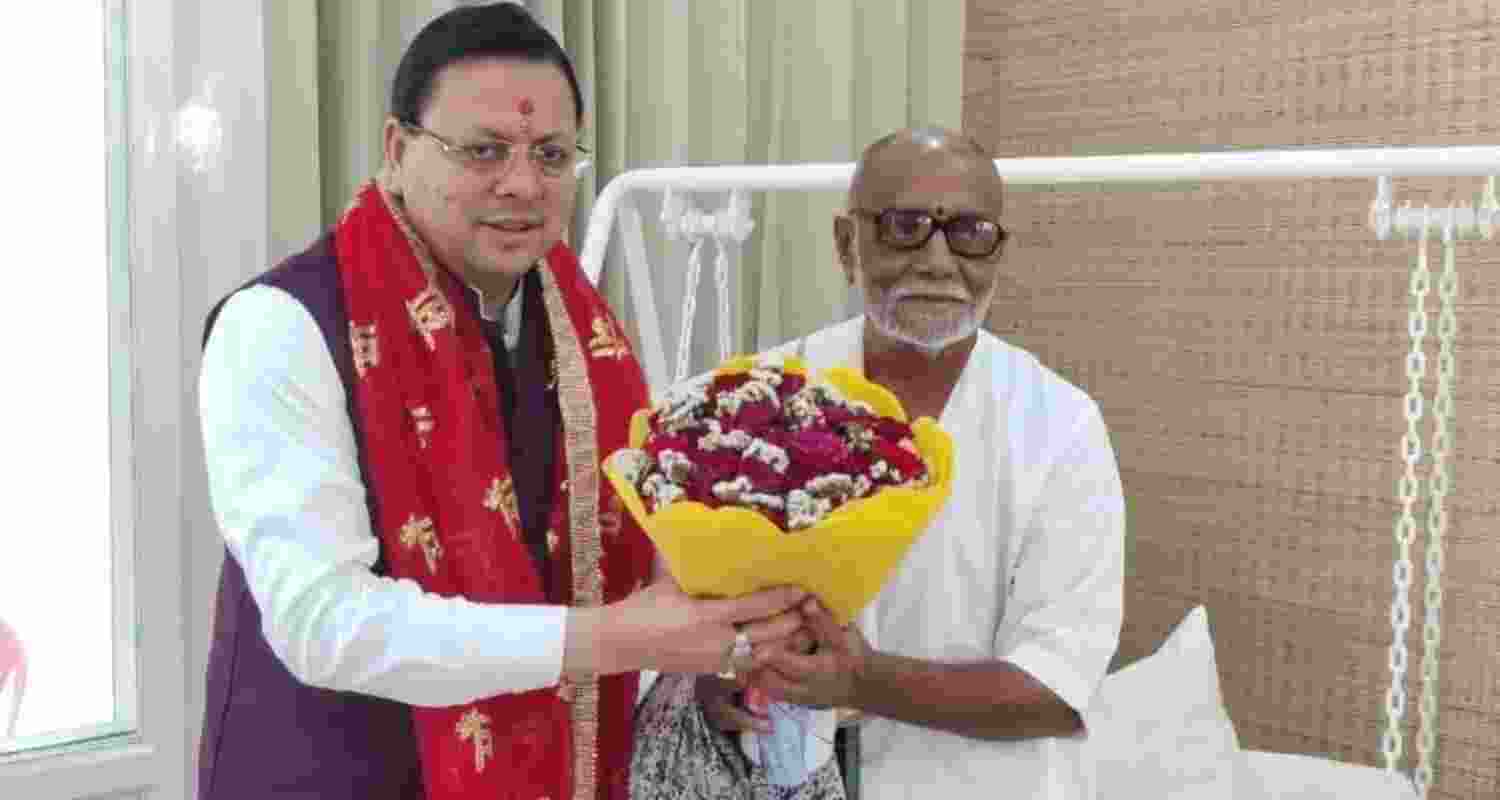CM Dhami attends Morari Bapu's Ram Katha in Chamoli.