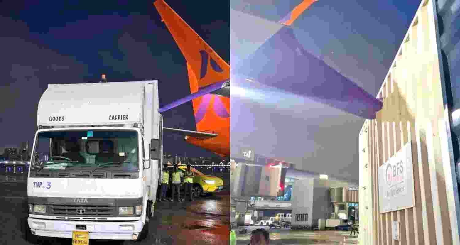 Akasa Air Wing Damaged After Truck Collision in Mumbai.