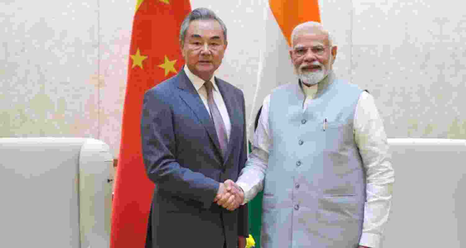 PM Modi meets Chinese FM Wang Yi in Delhi ahead of SCO summit.