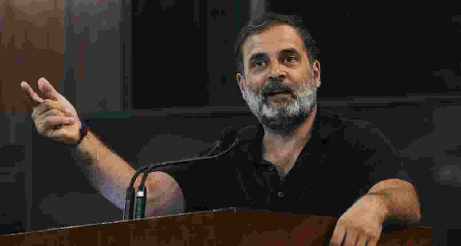 Rahul Gandhi returns to trademark black T-shirt after months. Rahul Gandhi returns to trademark black T-shirt after months.