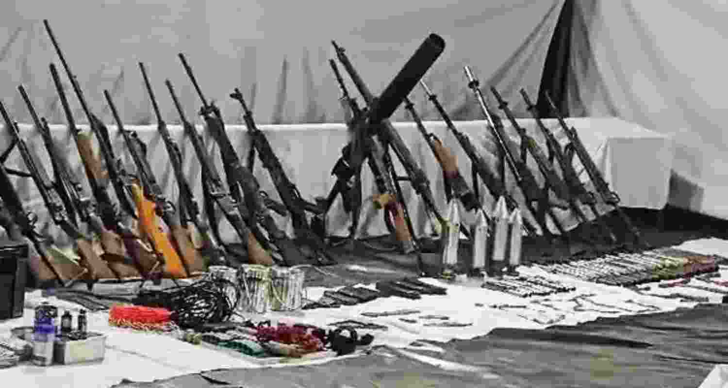 Arms cache recovered in anti Naxal op in Chhattisgarh.