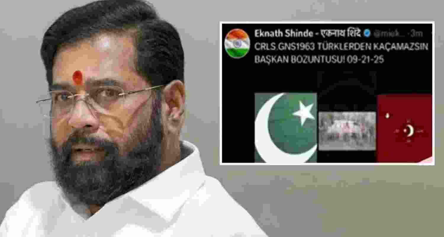 Hackers target Eknath Shinde's X account with foreign flags.