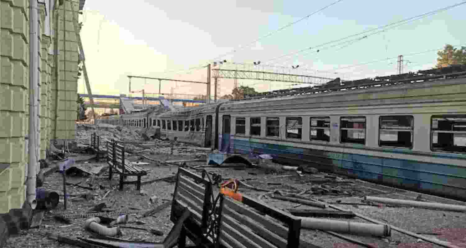 Ukraine train hit by Russian drone strike, 30 reported dead.