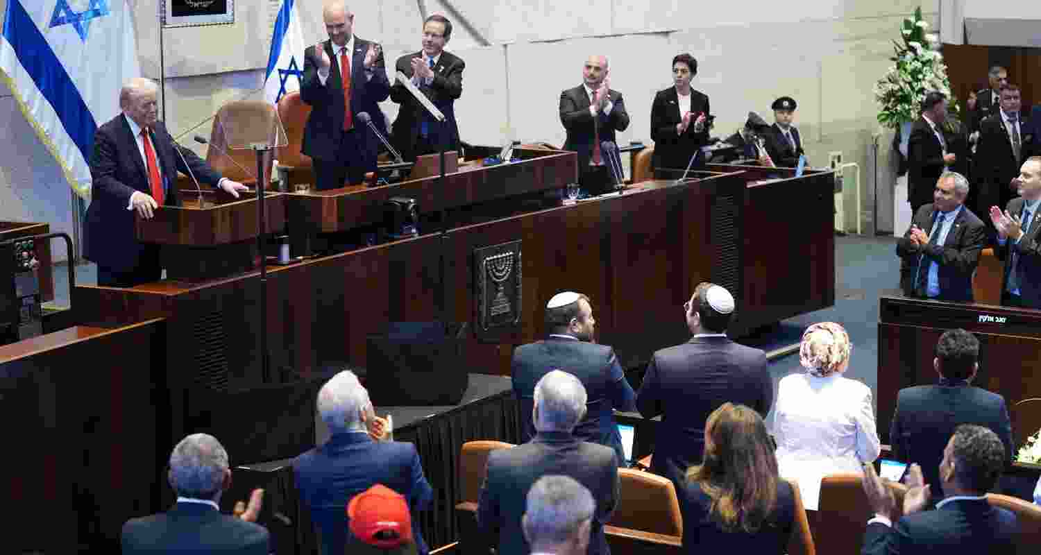 Trump addresses Knesset amid Gaza ceasefire and prisoner release.