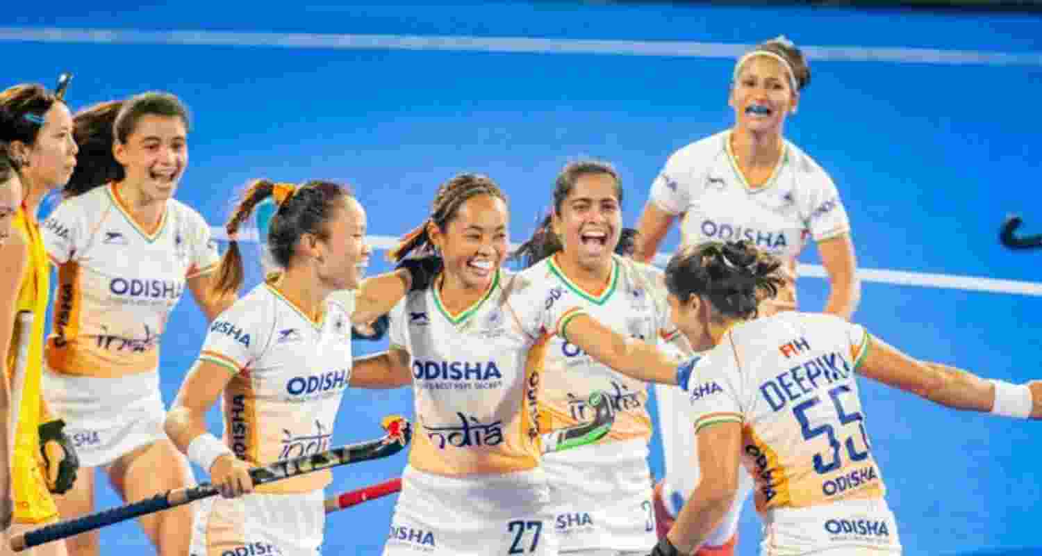 India Women's team after clinching the Asian Champions Trophy 2024. Image: Hockey India.