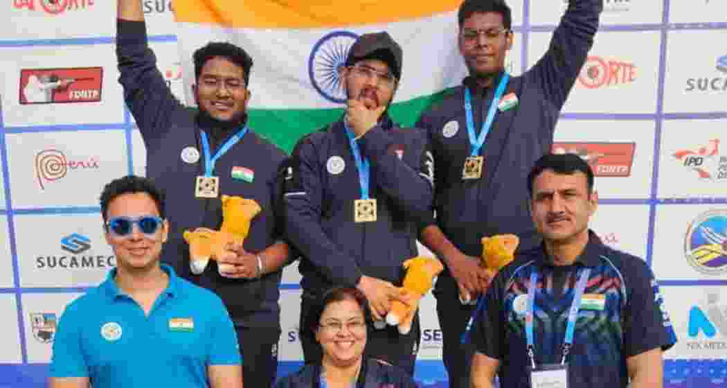 (L-R) Raajwardan Patil, Harsimar Ratha, and Mukesh Nelavalli. 
