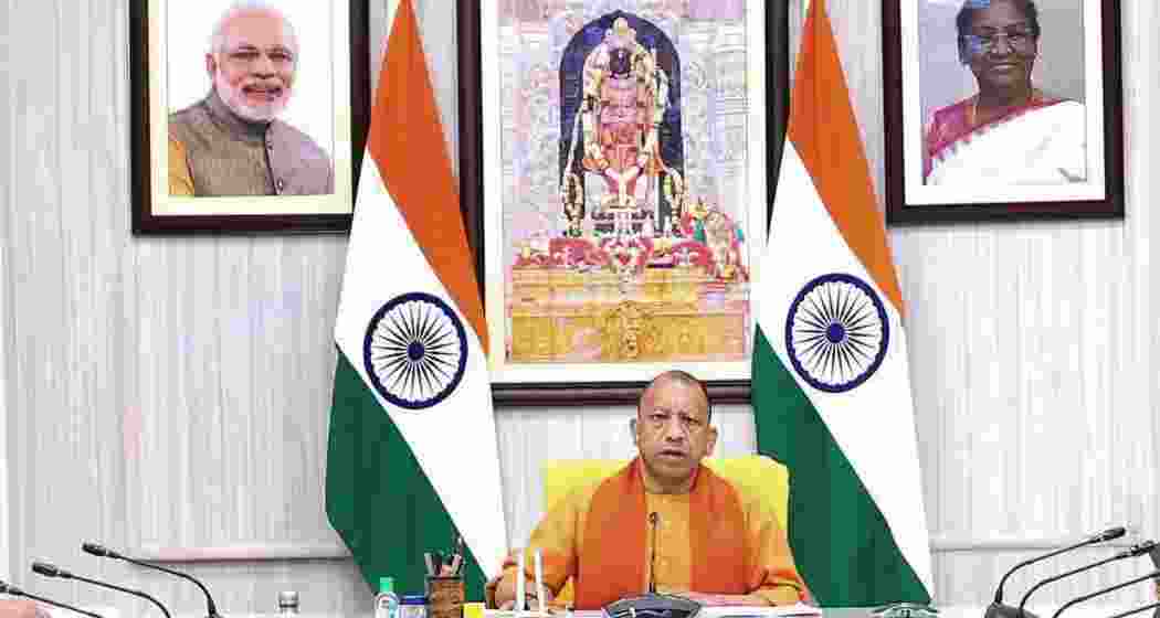 A file photo of UP CM Yogi Adityanath addressing mediapersons. 