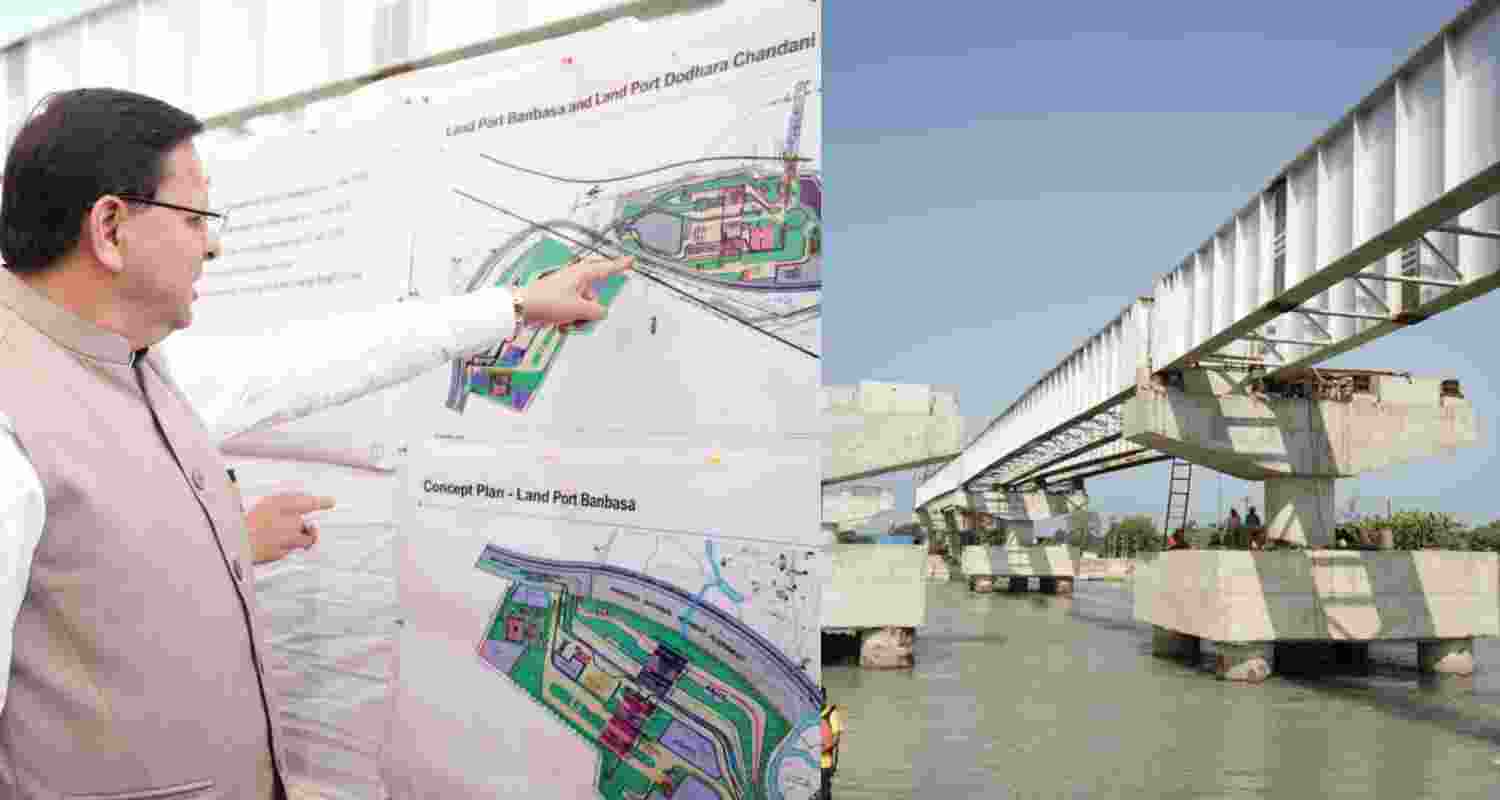 CM Pushkar Singh Dhami inspects Rs 500 crore Banbasa Land port. 