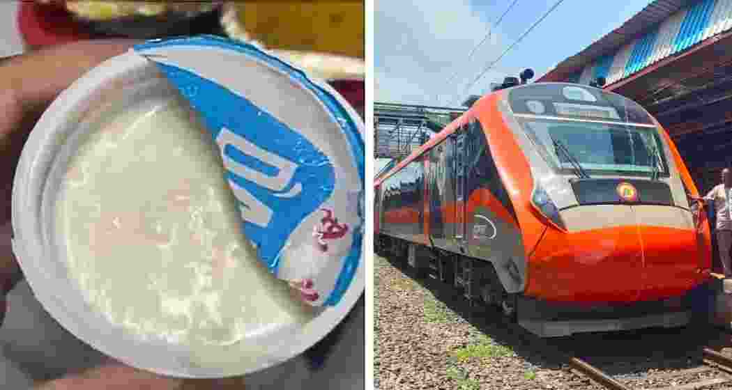 A photo of the packaged curd served on the Vande Bharat Express train, after a food safety lapse involving contamination prompted Railway authorities to terminate a vendor’s contract and impose penalties.