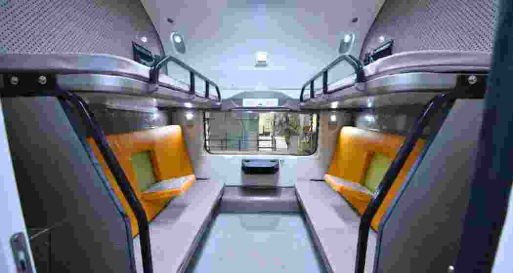 A view of the Vande Bharat Sleeper’s interiors.