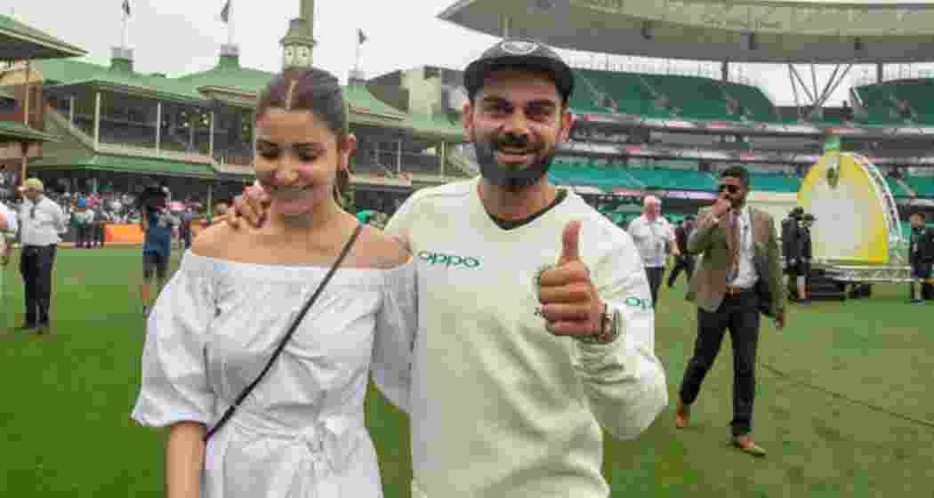 Virat Kohli with his wife Anushka Sharma after India's 2-1 win over Australia in Sydney back in 2019.