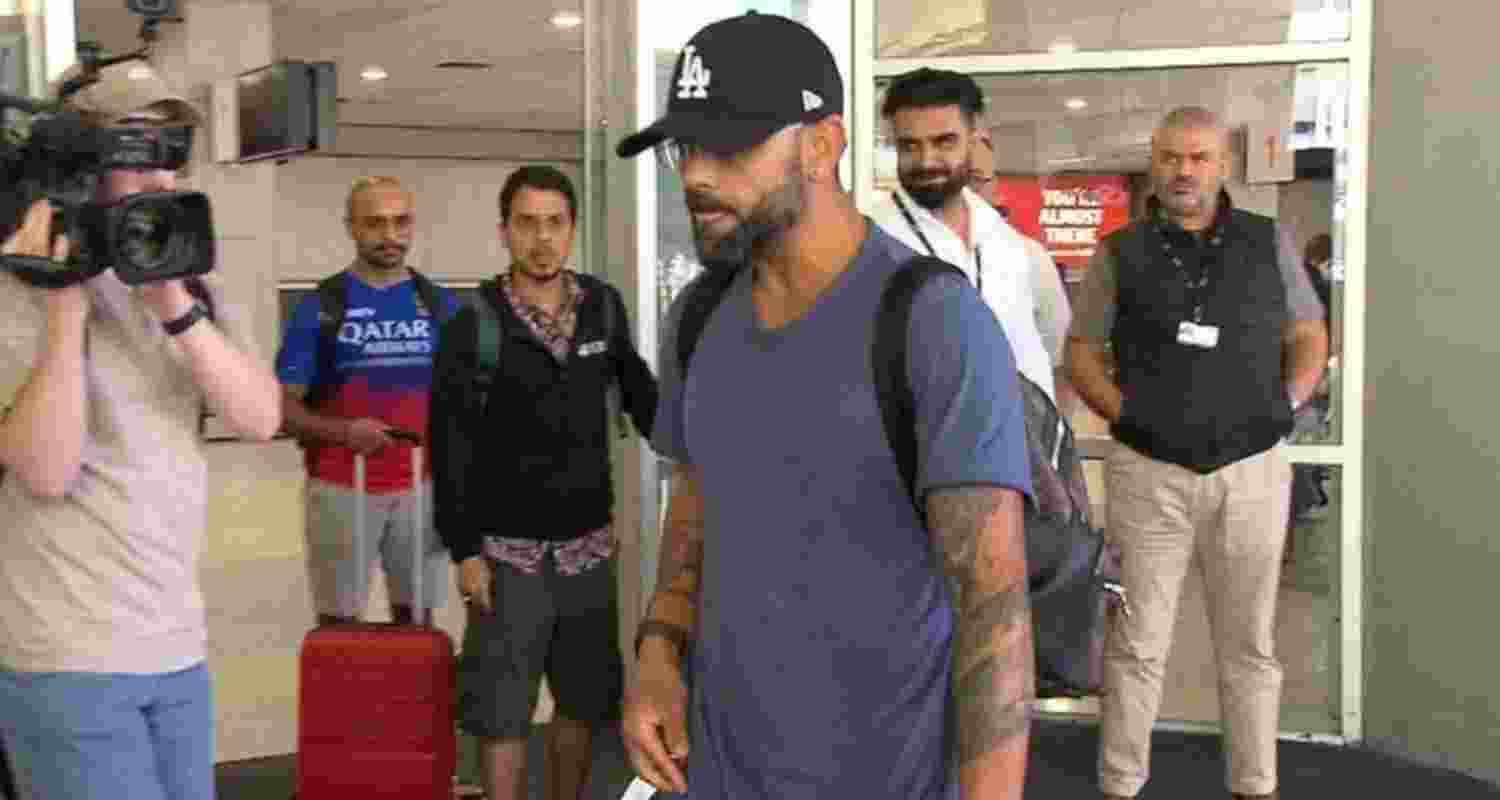 Virat Kohli involved in a heated exchange on airport. Photo credit: X