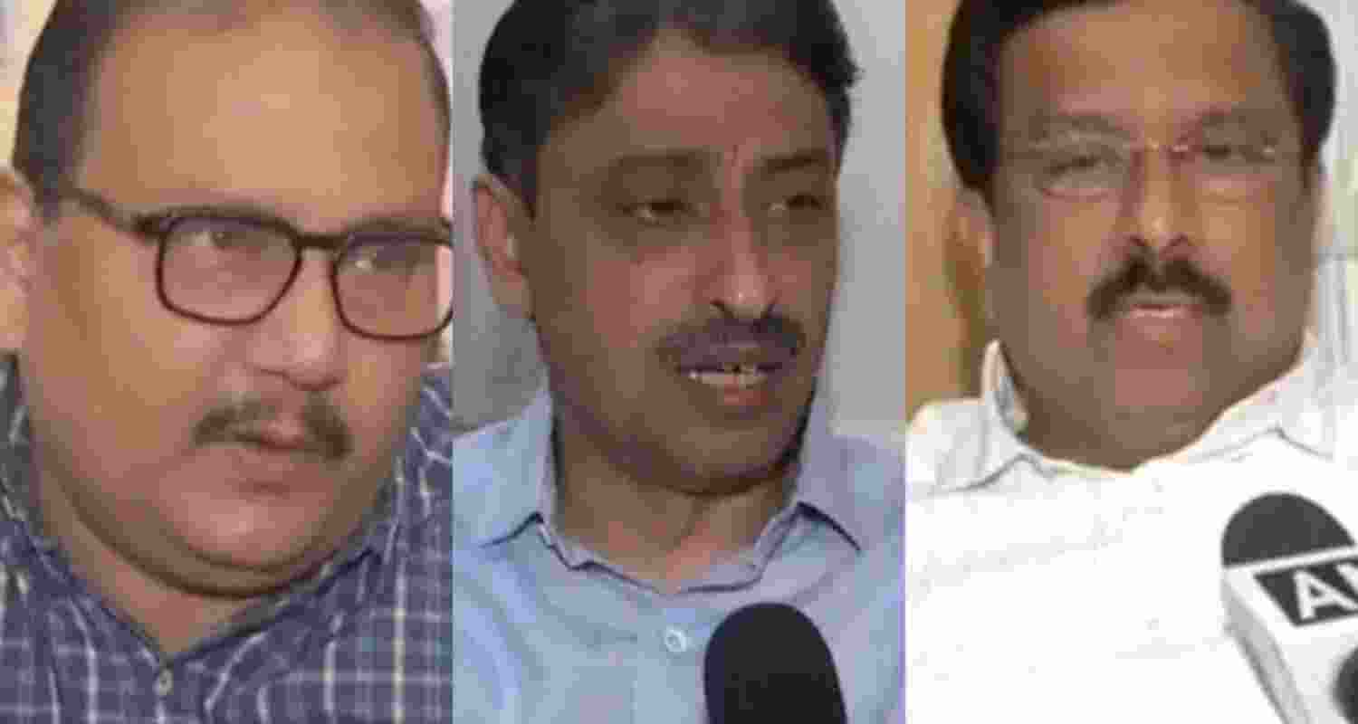 RJD MP Manoj Jha, Congress MP Imran Masood and Congress leader Syed Naseer Hussain.