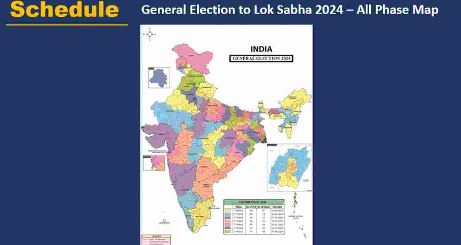 General Election to Lok Sabha 2024 - All phase map General Election to Lok Sabha 2024 - All phase map